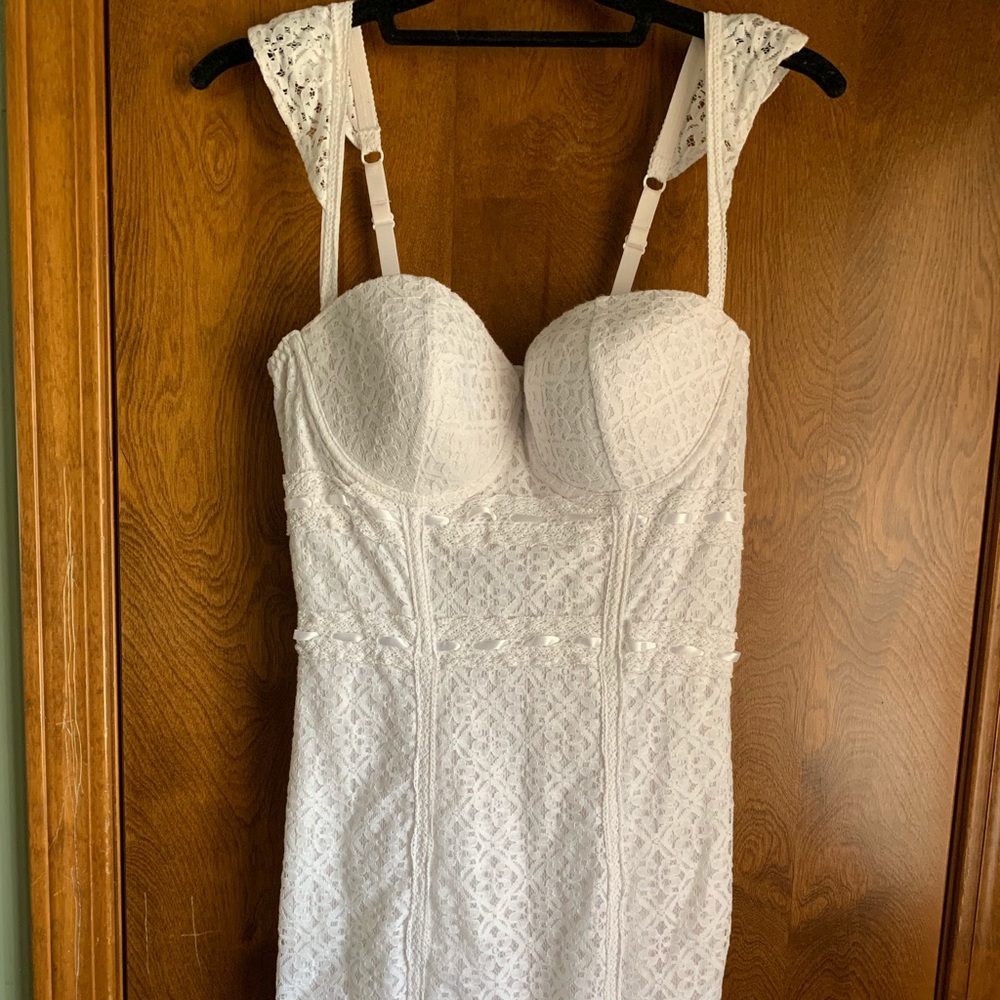 White Lace Mini Dress